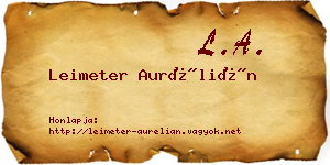Leimeter Aurélián névjegykártya